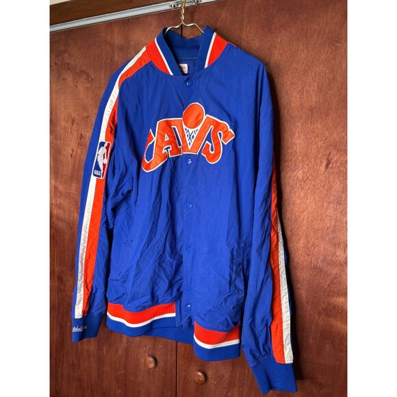 Mitchell & Ness NBA Hardwood Classics Cleveland Cavaliers Jacket XL Vintage Blue - Picture 2 of 14